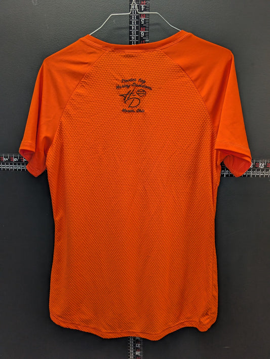 Harley-Davidson Women’s Performance Tee – Orange V-Neck (Dealer Exclusive)