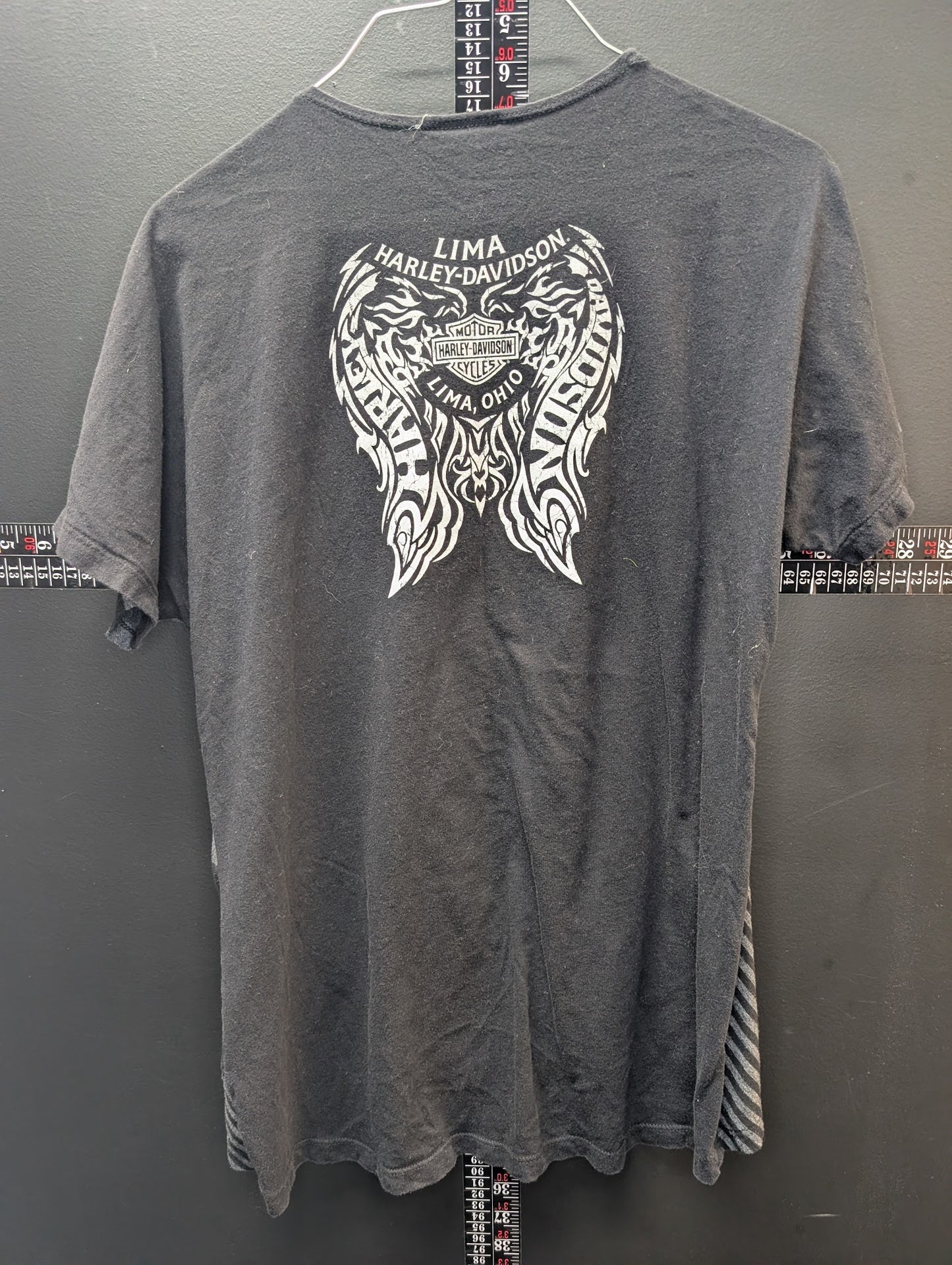 Harley-Davidson Split Stripe Tee – Lima Ohio Wing Graphic Shirt