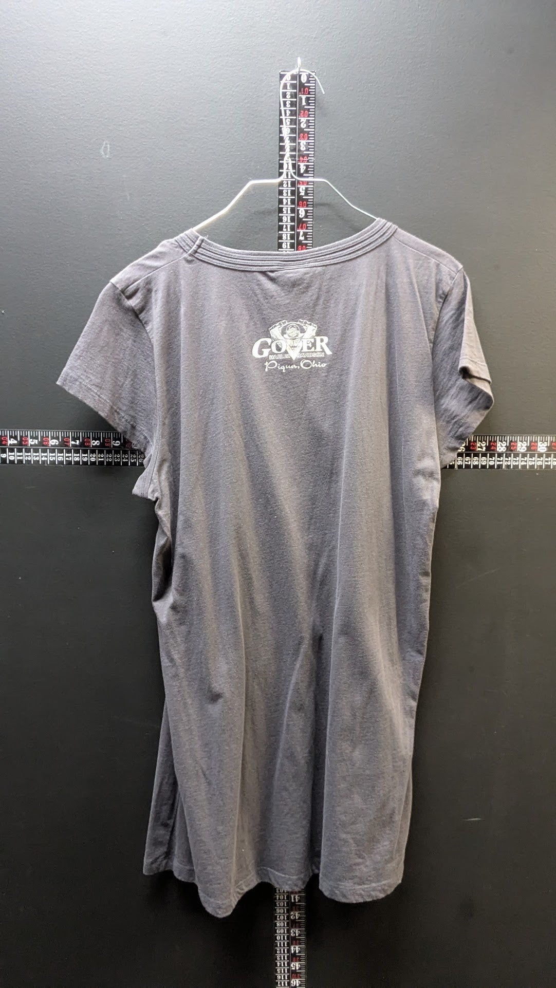 Harley-Davidson Women’s Gray Scoop Neck Tee – Piqua Ohio Dealer Graphic