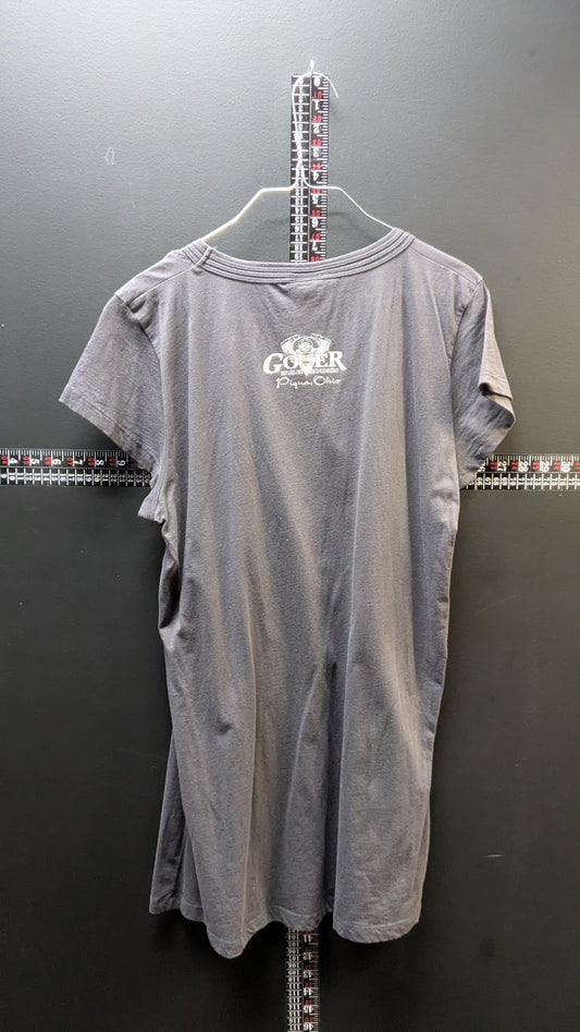 Harley-Davidson Women’s Gray Scoop Neck Tee – Piqua Ohio Dealer Graphic