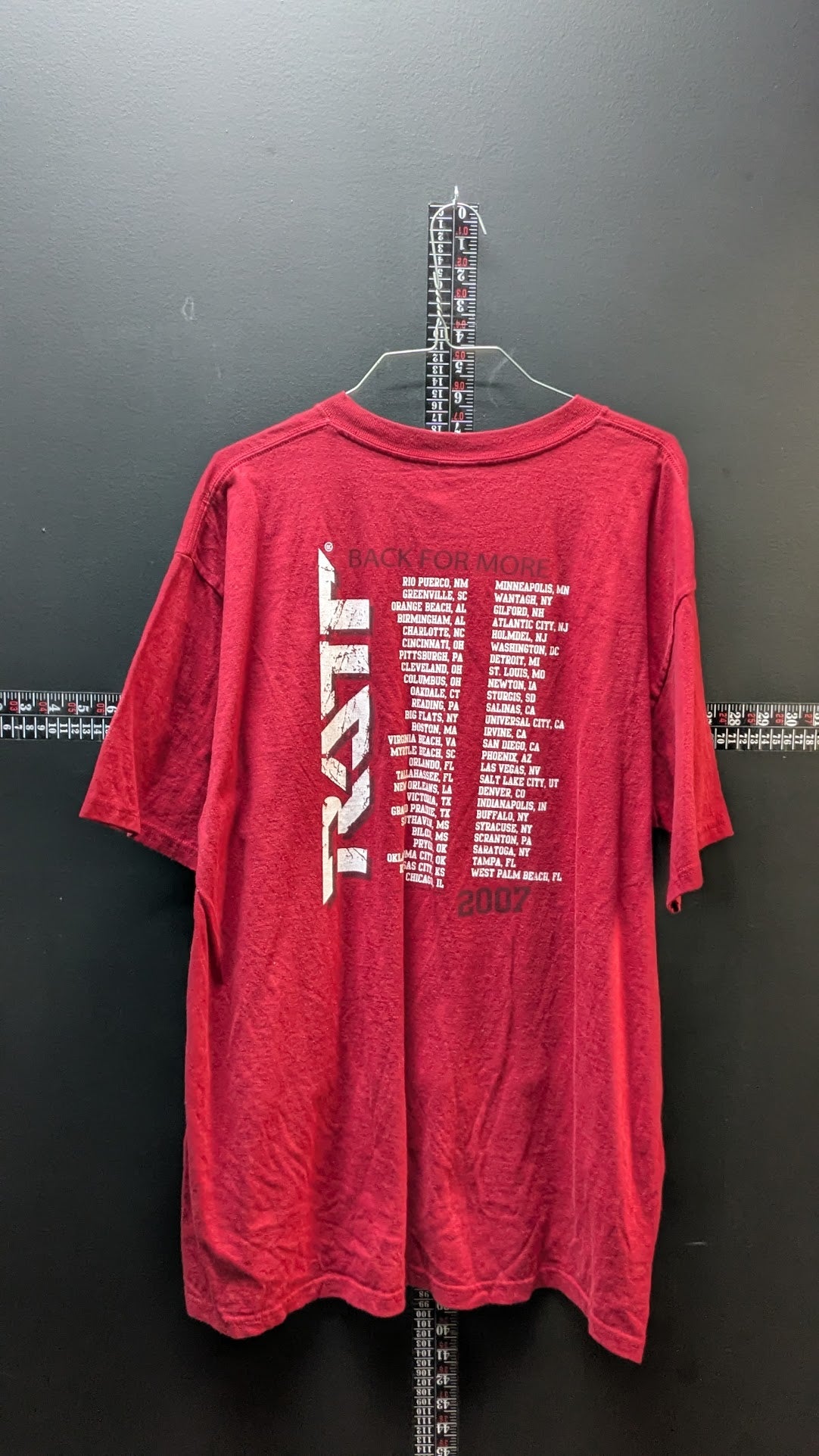 RATT “Back For More” Tour Tee – 2007 Red Graphic (XL)