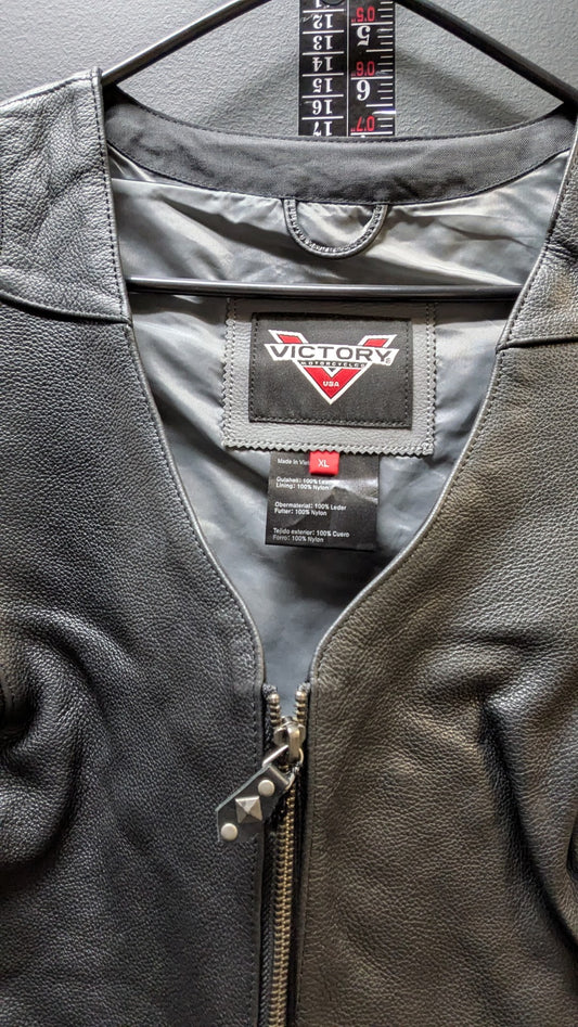 Victory Motorcycles Women’s Leather Vest – Black | XL | New With Tags