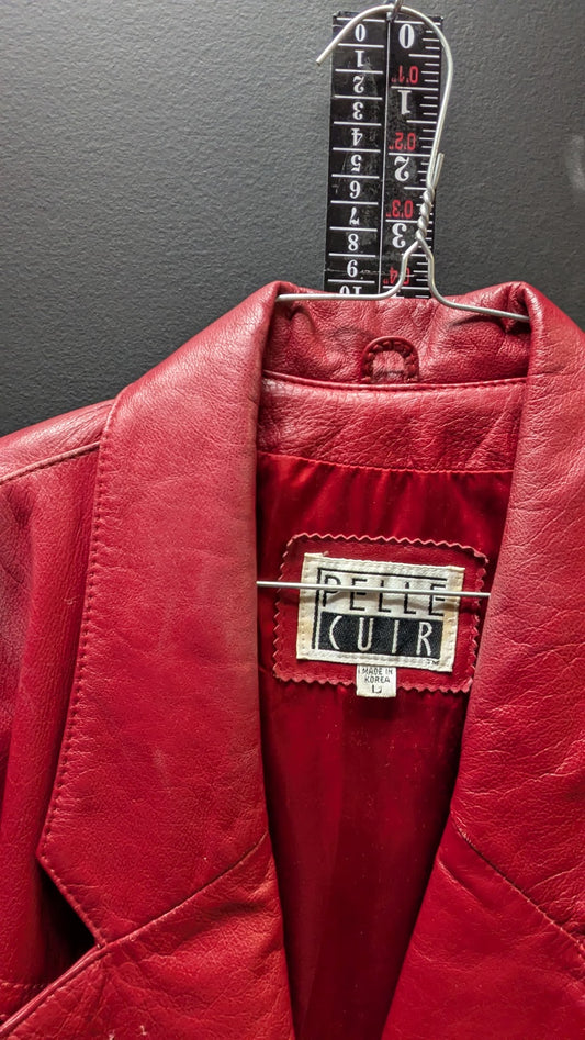 Vintage Pelle Cur Red Leather Jacket – Women’s L