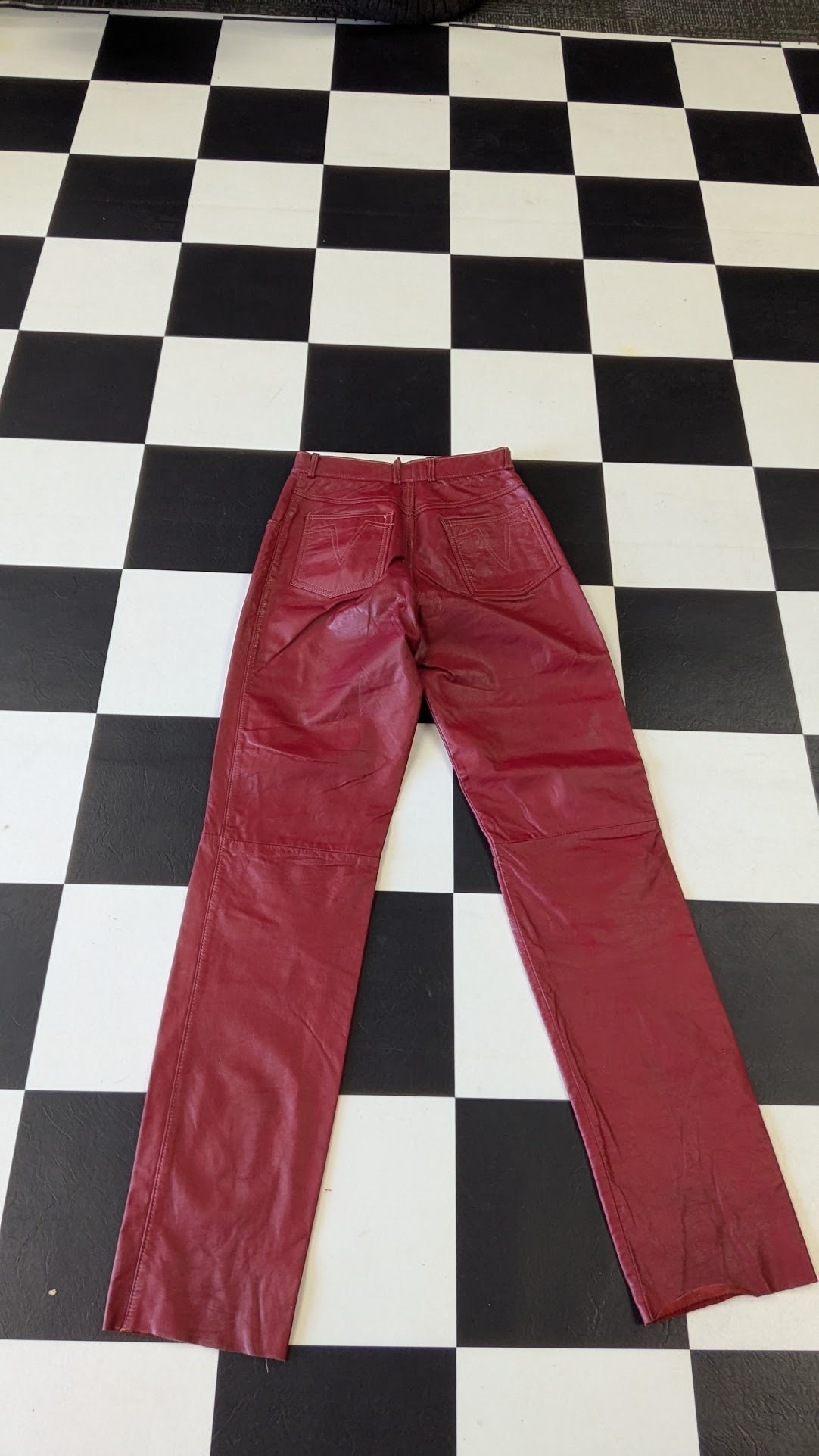 Vintage Reed Sportswear Red Leather Pants – Women’s Small – Genuine Leather