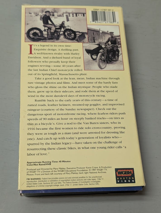 Indian Motorcycle Memories VHS – WGBH Boston Video (1997) – Vintage Motorcycle Film
