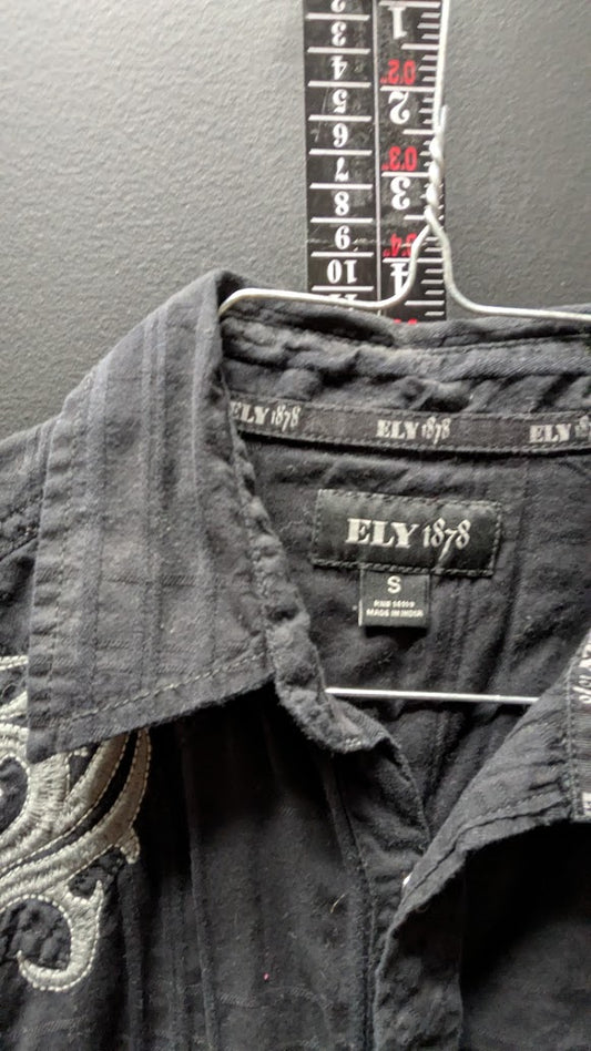 Ely 1878 Western Shirt – Embroidered Shoulder Detail – Size Small