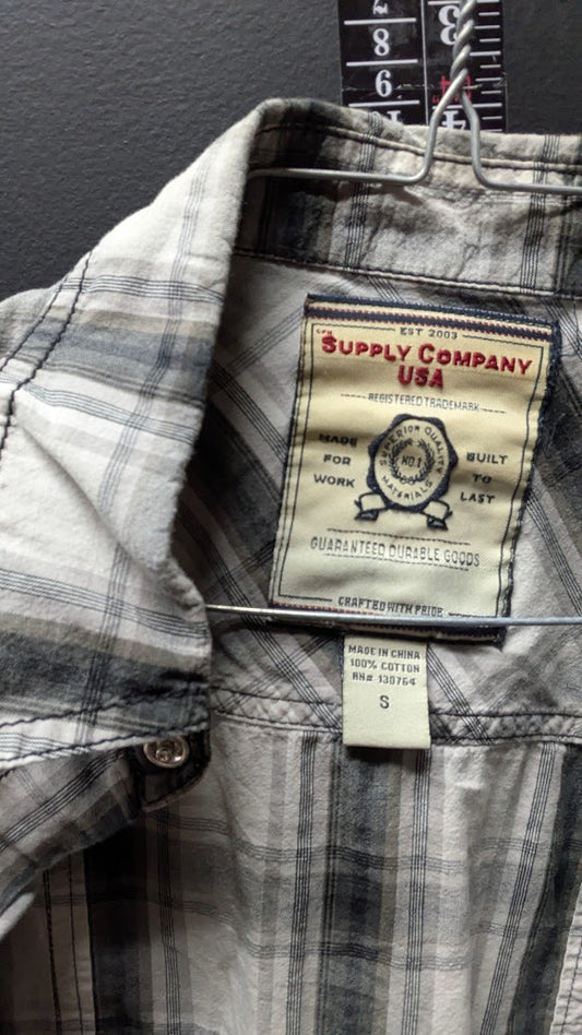 Supply Company USA Western Shirt – Plaid Snap Button – Size Small