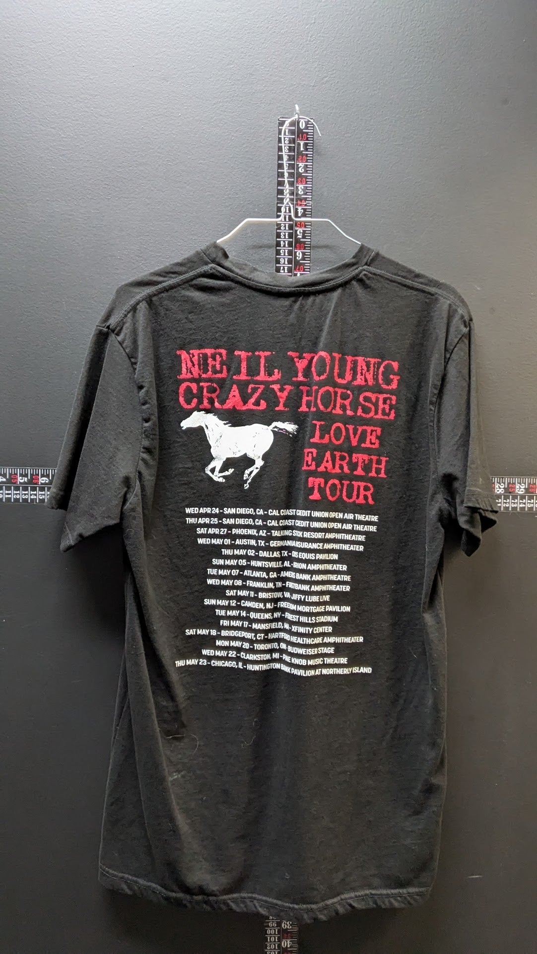 Neil Young & Crazy Horse Tour T-Shirt – Love Earth Tour – Black – Size Large