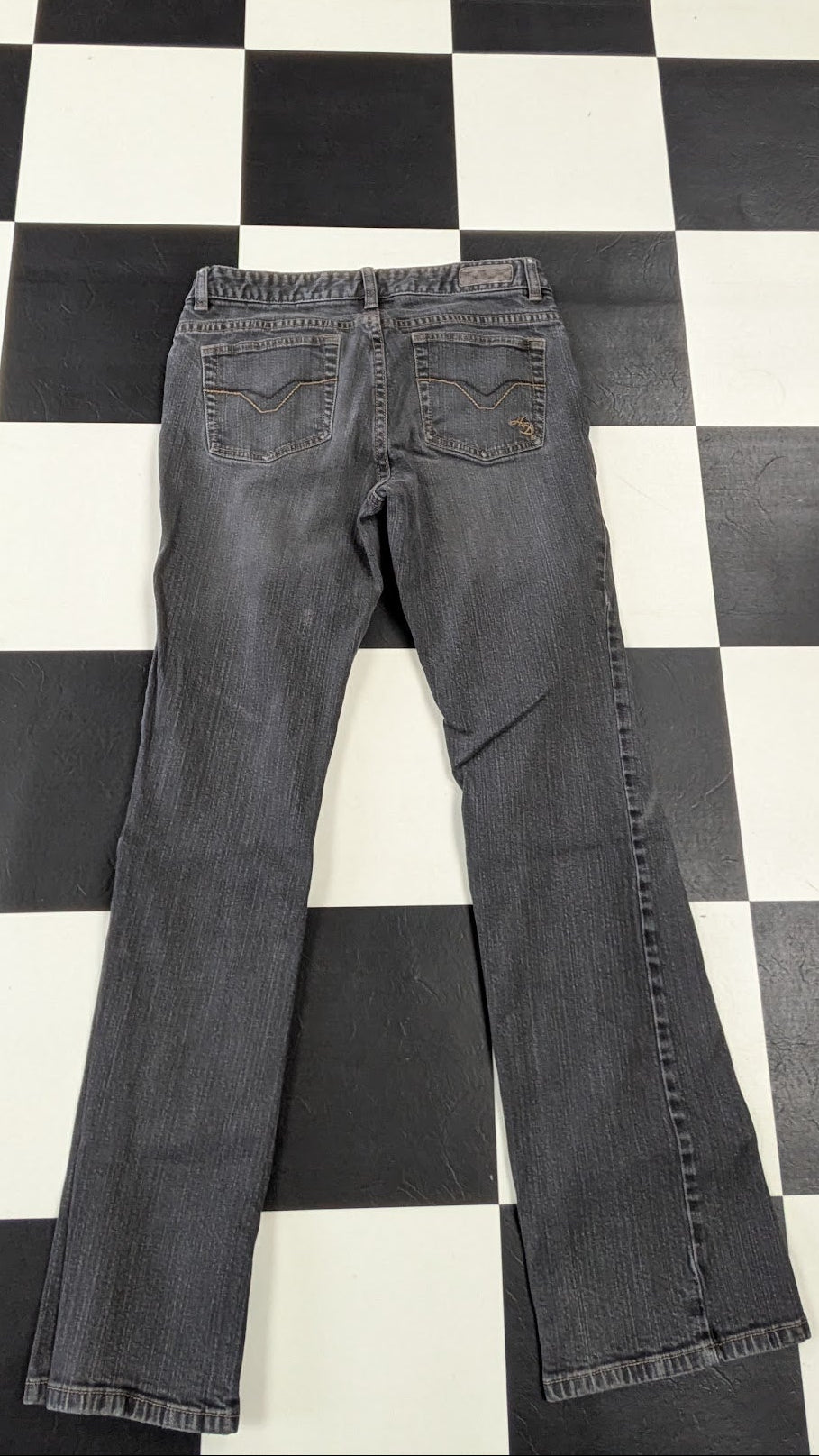 Harley-Davidson Women's Size 6 Charcoal Gray Jeans - Embroidered Logo - Bootcut Biker Denim
