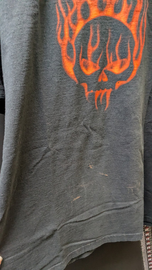 Harley-Davidson Flaming Skull T Shirt Men’s Large Black Thunderhead Kodak TN Tee