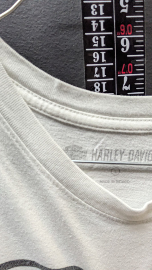 Harley-Davidson Women’s White Retro Stripe Graphic T-Shirt Size M