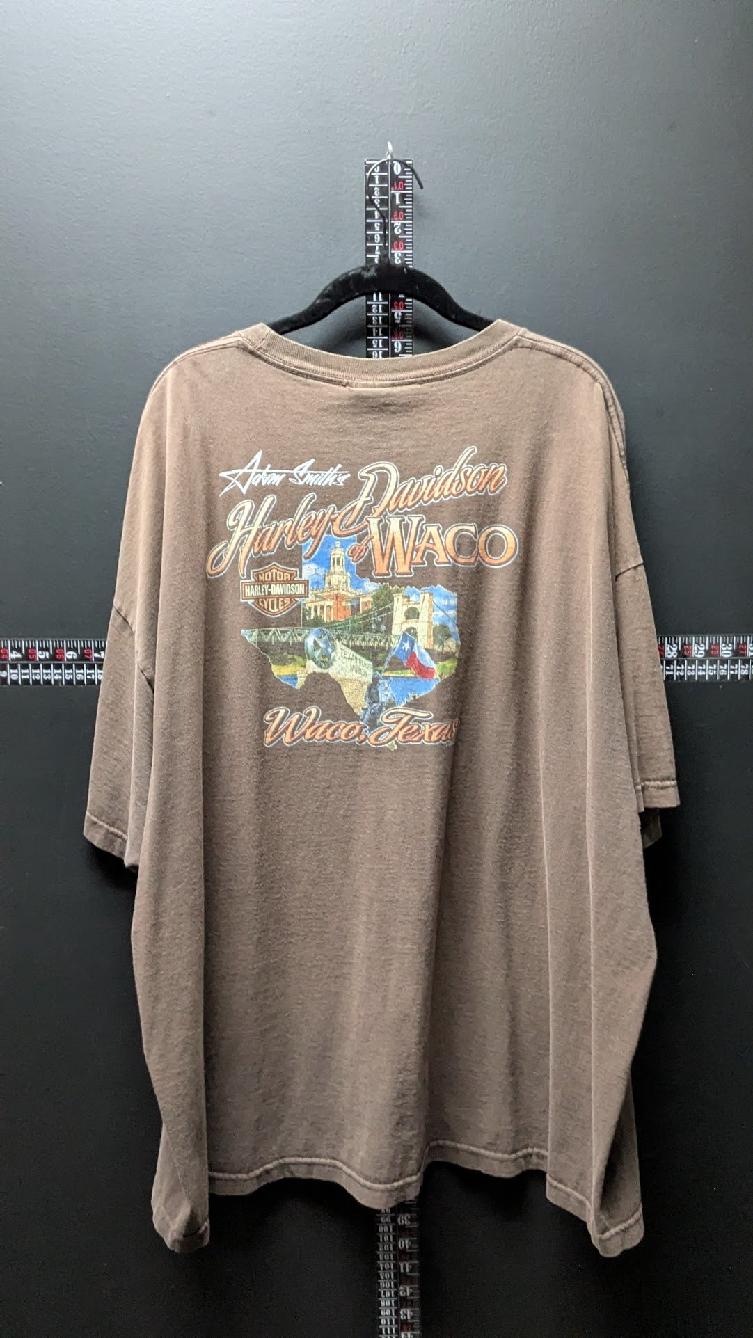 Vintage Harley-Davidson Waco Texas 3XL Brown Faded Distressed T-Shirt Tee USA