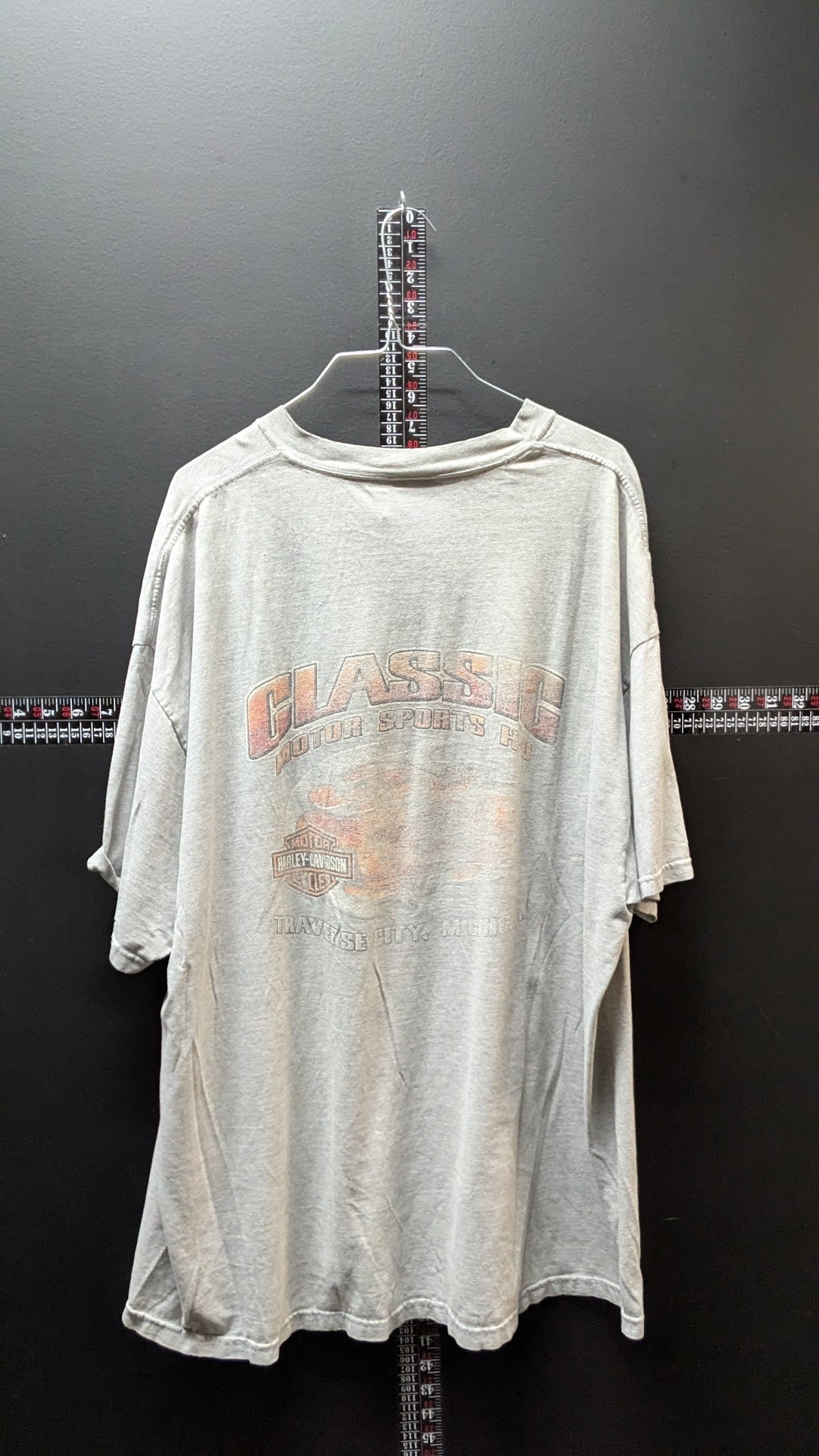 Vintage Harley-Davidson Classic Motor Sports 3XL Gray Faded T-Shirt Traverse City