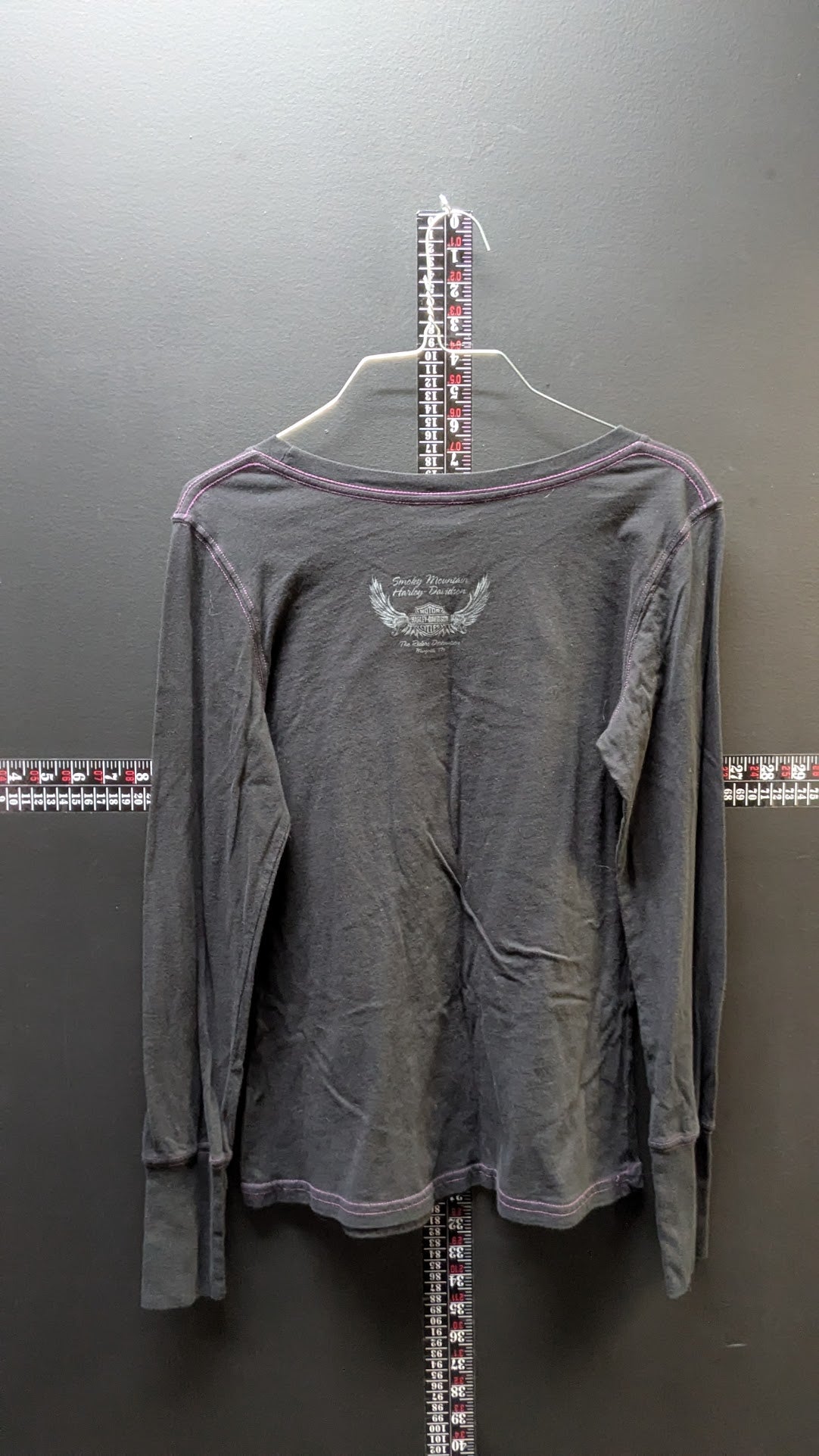 Harley-Davidson Women’s Long Sleeve Shirt Large Black Purple Graphic Top