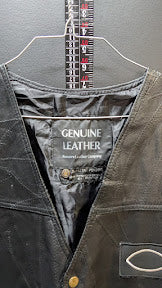 Vintage Jesus Is Lord Leather Motorcycle Vest Mens XL Black Christian Biker Vest