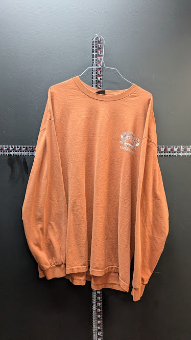 Vintage Harley-Davidson Long Sleeve T-Shirt Mens XL Orange Biker Graphic Tee