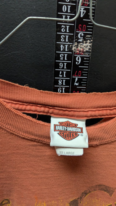 Vintage Harley-Davidson Montana Motorcycle Adventures T-Shirt Mens XL Orange Tee
