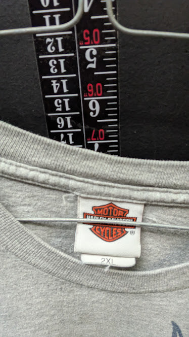 Vintage Harley-Davidson T-Shirt Mens 2XL Gray Eagle Graphic Biker Tee