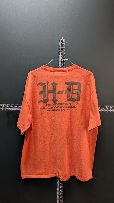 Harley-Davidson Henderson Nevada T-Shirt Mens 2XLT Orange Graphic Tee