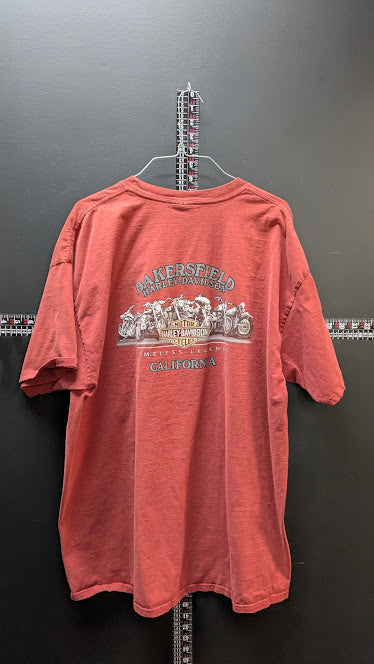Harley Davidson Bakersfield CA Classic Never Gets Old Red T Shirt Mens 2XL