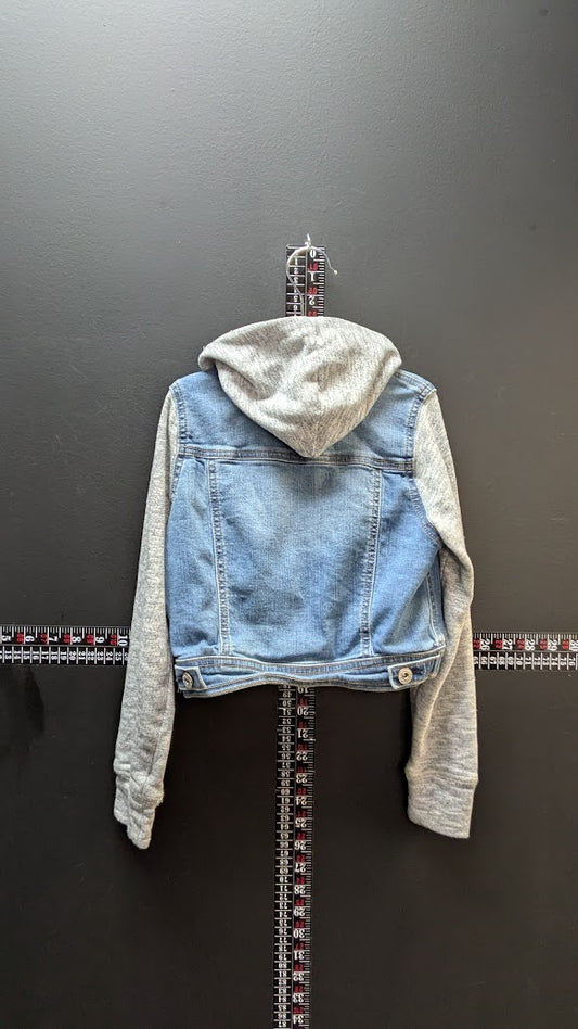 Cat & Jack Girls Denim Jacket Hoodie Combo Size S 6/6X Jean Jacket