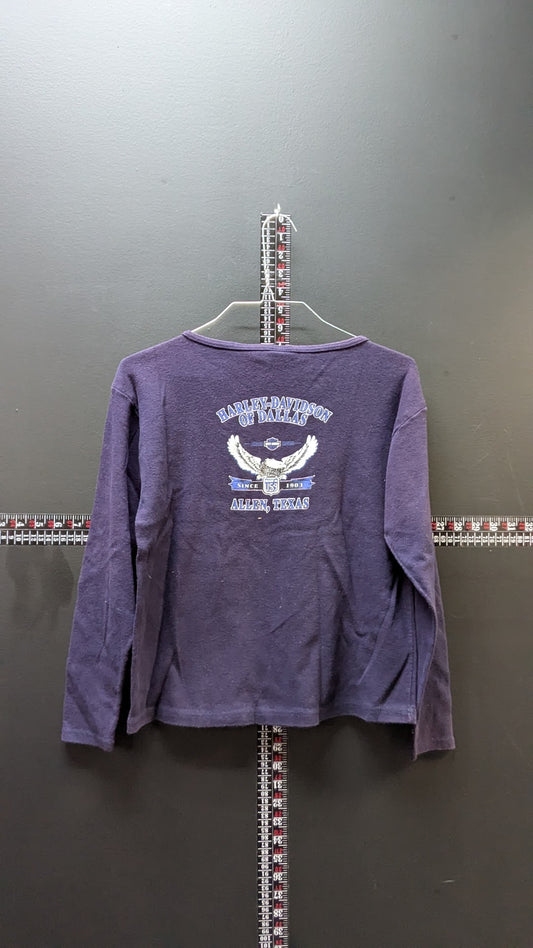 Harley-Davidson Womens Small Purple Long Sleeve Shirt Allen TX Y2K