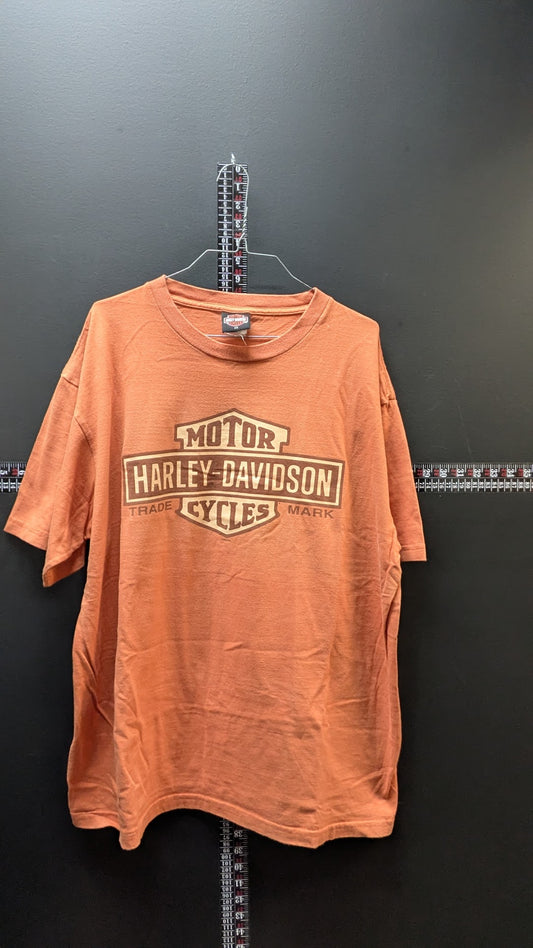 Harley Davidson Las Vegas NV T Shirt 2XL Orange Motorcycle Tee