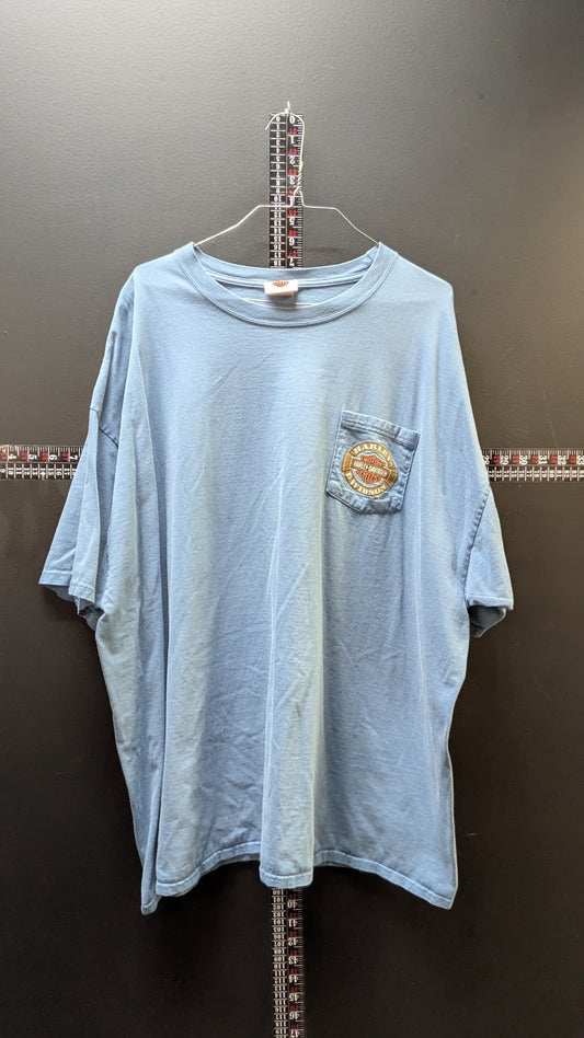 Harley Davidson Beartooth Pass Montana Pocket T Shirt 3XL Blue Dealer Tee