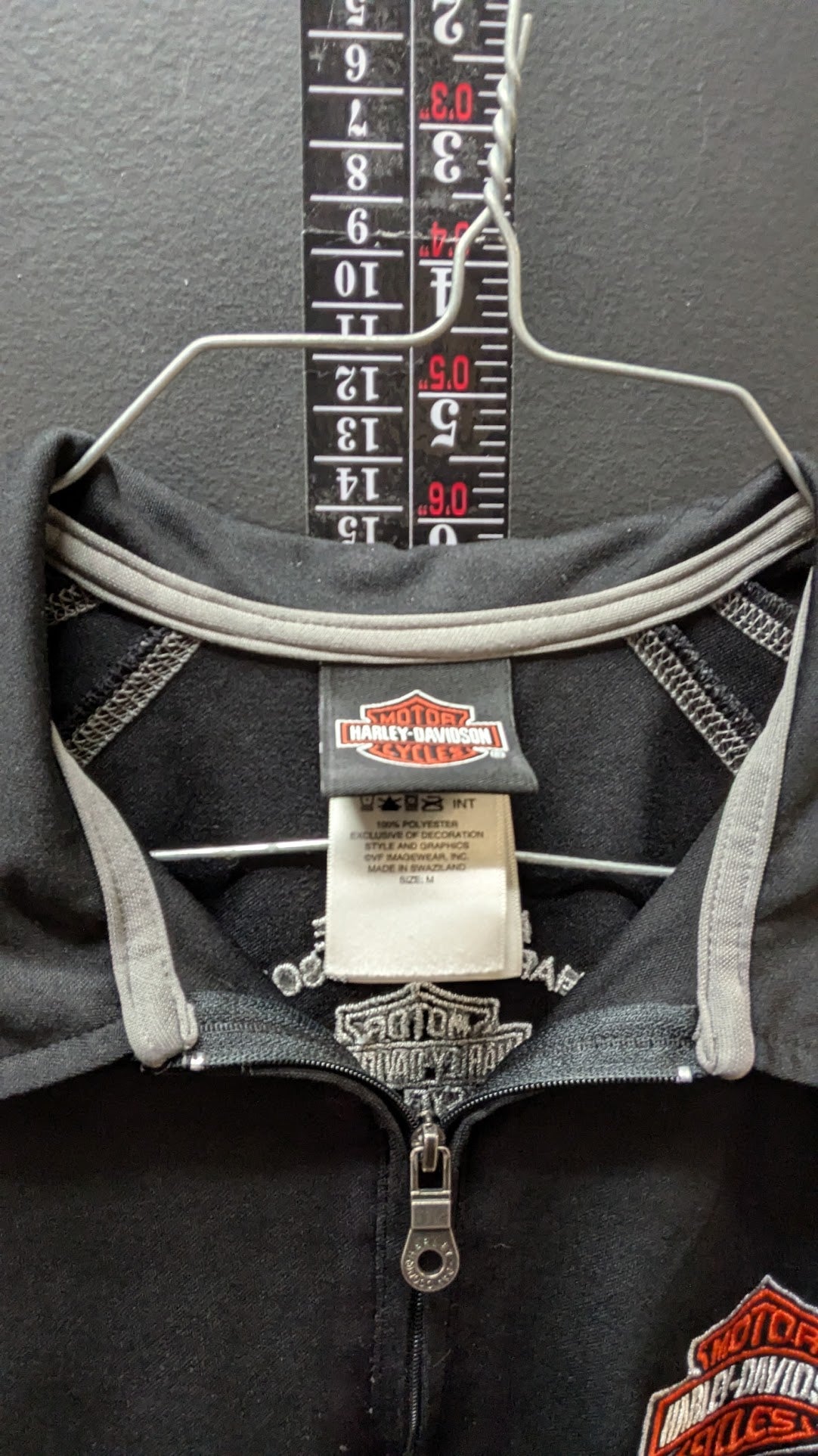 Harley Davidson Performance Zip Polo Shirt Medium Black Adventure H-D Dover OH