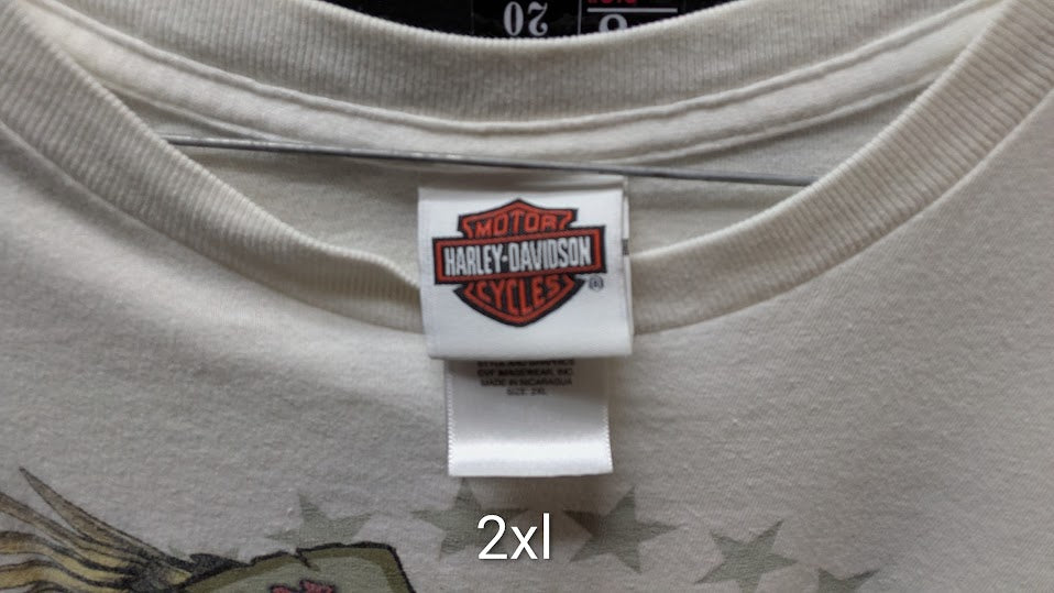 Harley Davidson Las Vegas NV T Shirt 2XL White Eagle Graphic Motorcycle Tee