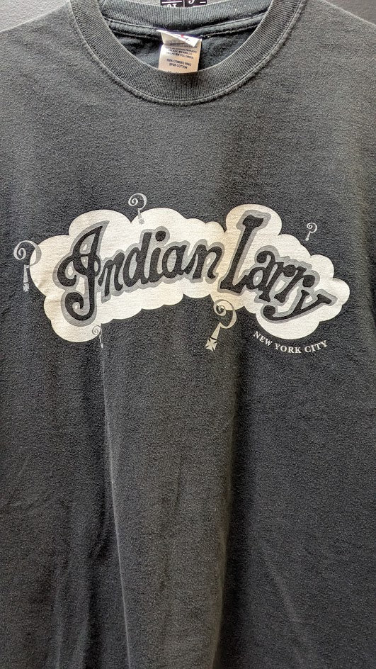 Indian Larry NYC T Shirt Medium Black Chopper Motorcycle Graphic Tee