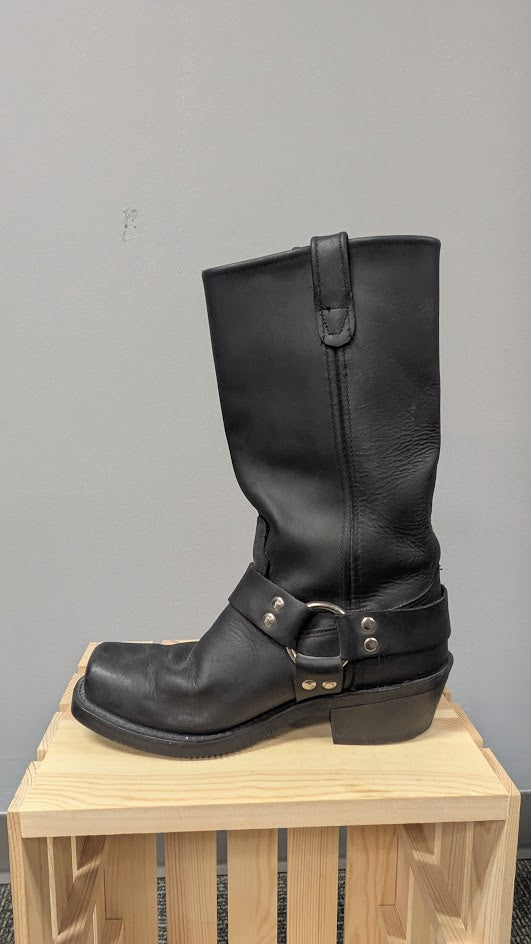 Vintage Double H Harness Motorcycle Boots Men’s 8.5 Wide Black Made USA