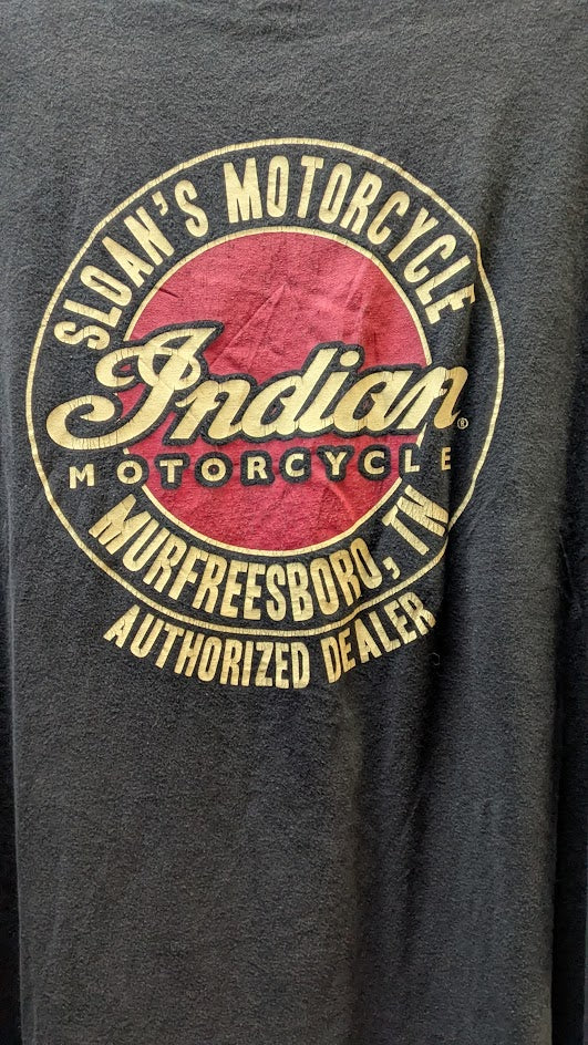 Indian Motorcycle Sloan’s Murfreesboro TN T Shirt Black Faded Dealer Tee 2XL