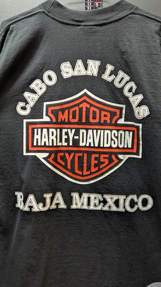 Vintage 2000 Harley-Davidson Cabo San Lucas Baja Mexico Long Sleeve T-Shirt XL Black