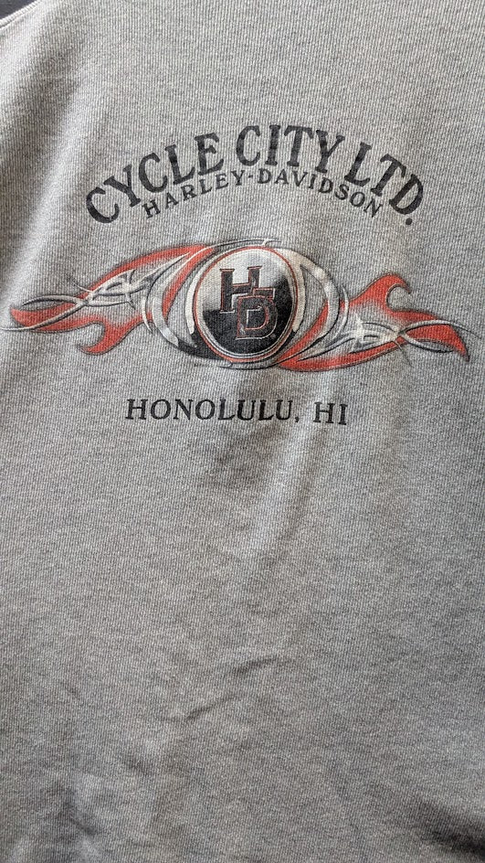 Harley-Davidson Cycle City Ltd Honolulu Hawaii Sleeveless Thermal Shirt – XL
