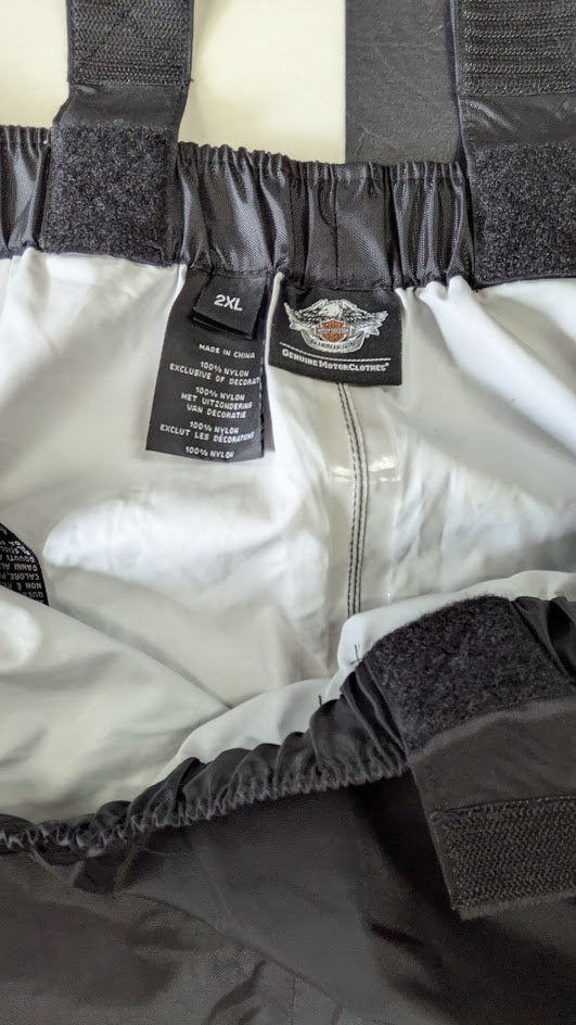 Harley-Davidson Waterproof Rain Bib Pants Motorcycle Overpants Men's 2XL Black Red