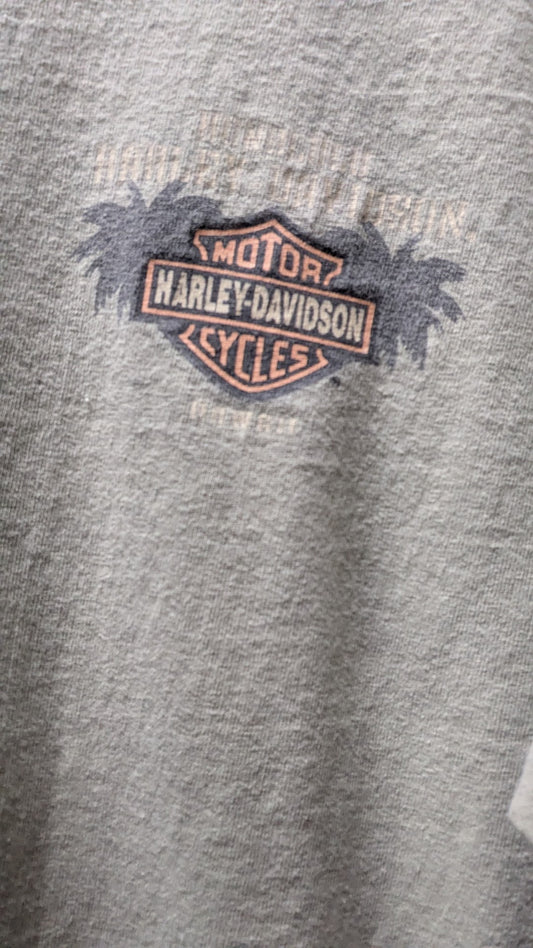 Vintage Honolulu Harley-Davidson Hawaii T-Shirt Olive Green Dealer Tee