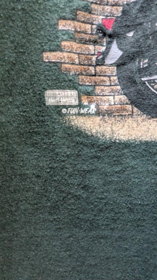 Vintage Harley-Davidson Fun Wear Motorcycle Graphic T-Shirt Size Large Green