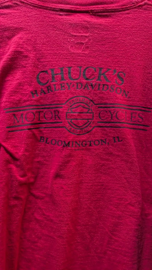 Harley-Davidson Christmas Santa Long Sleeve Shirt 2XL Chuck's Harley Bloomington IN