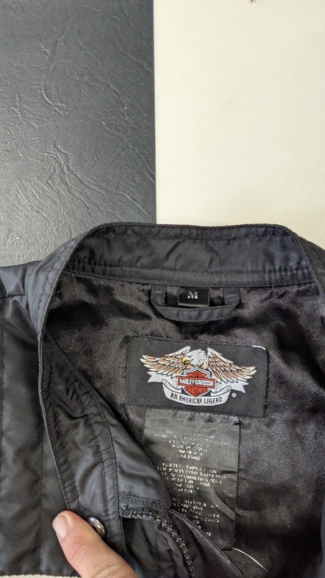 Harley-Davidson Racing Jacket Medium Black Red Full Zip Motorcycle Jacket