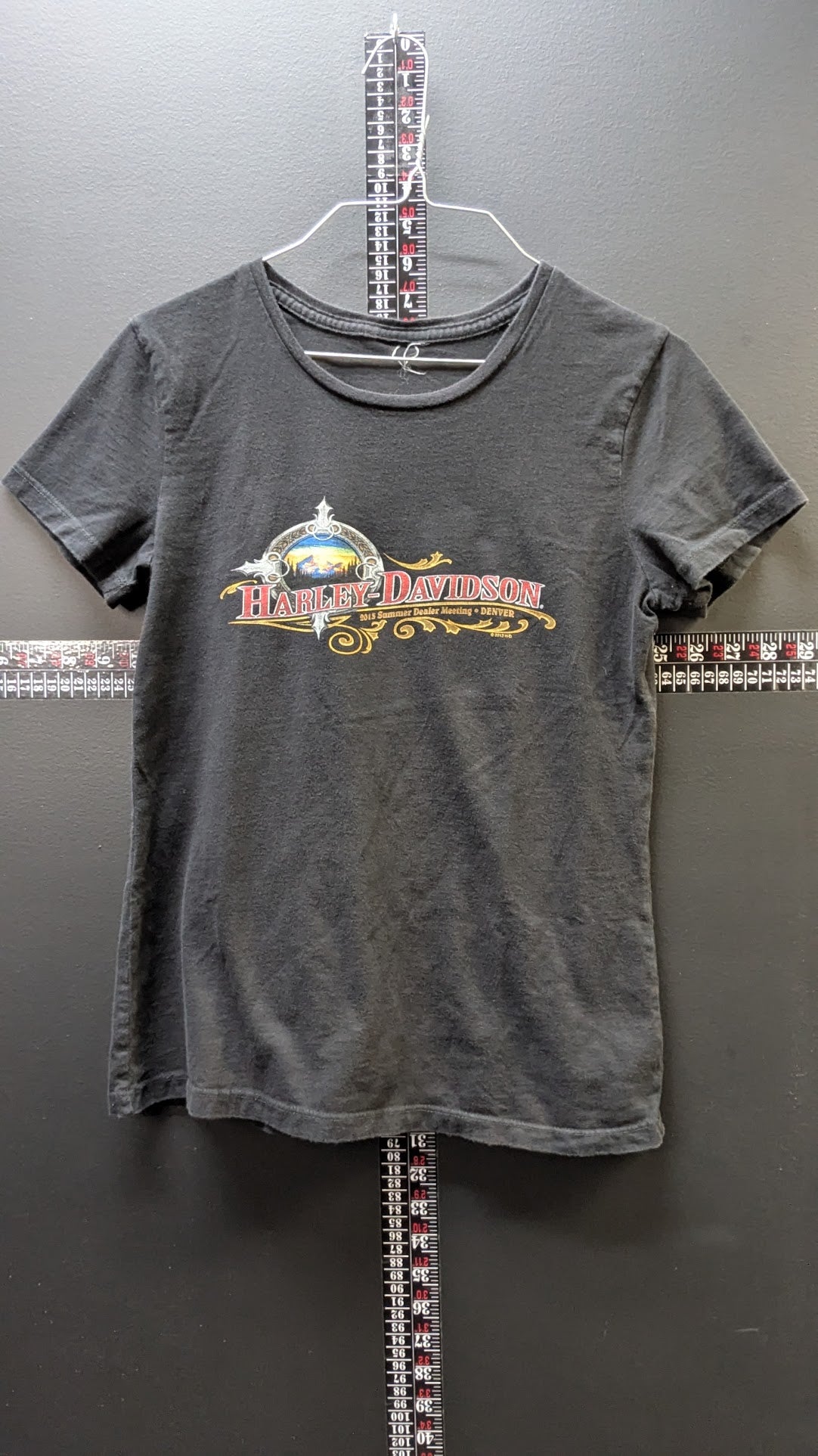 2013 Harley-Davidson Summer Dealer Meeting Denver Women's Fitted T-Shirt Black Medium Est