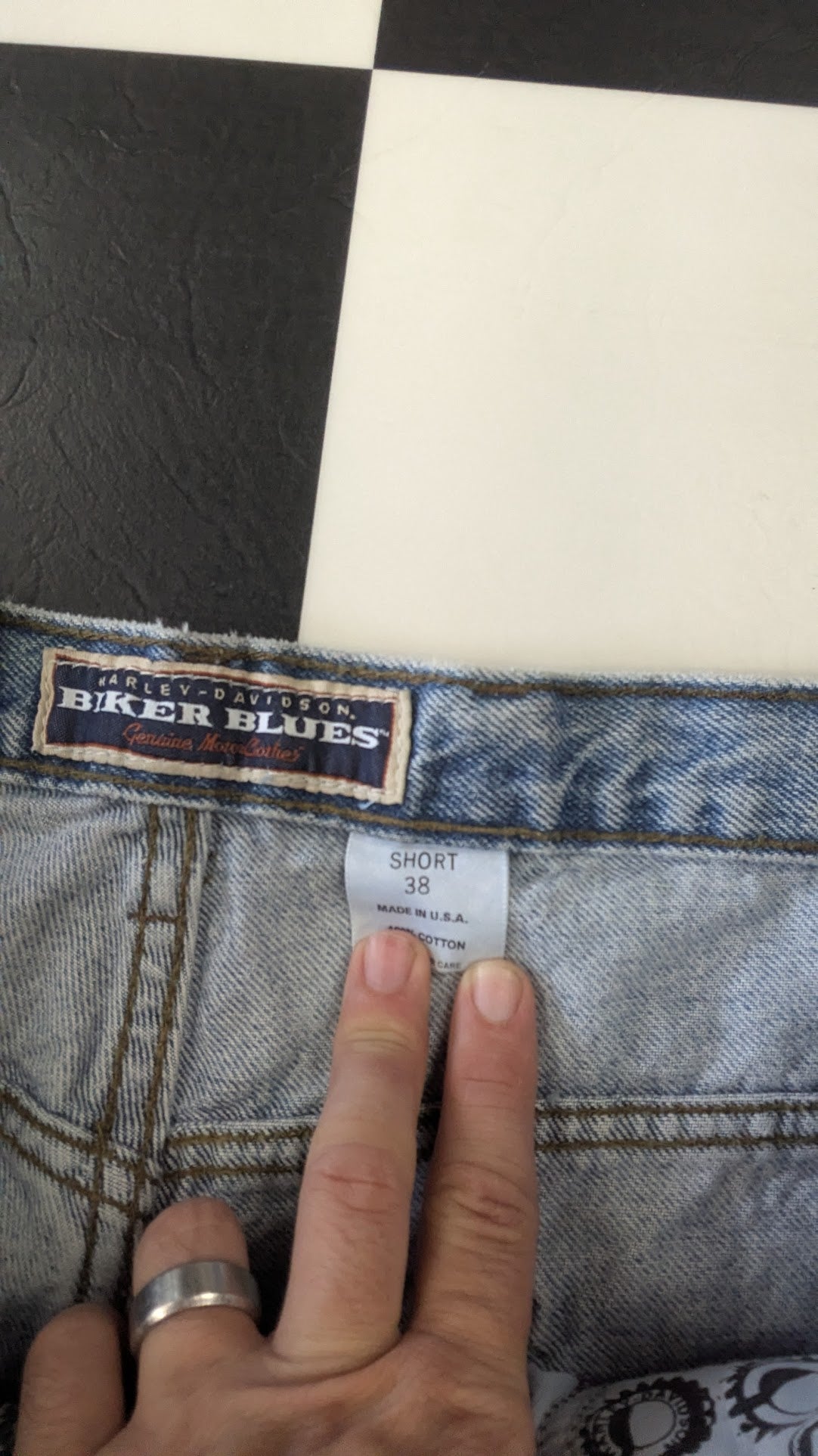 Vintage Harley-Davidson Biker Blues Denim Shorts Men's 38 Made in USA