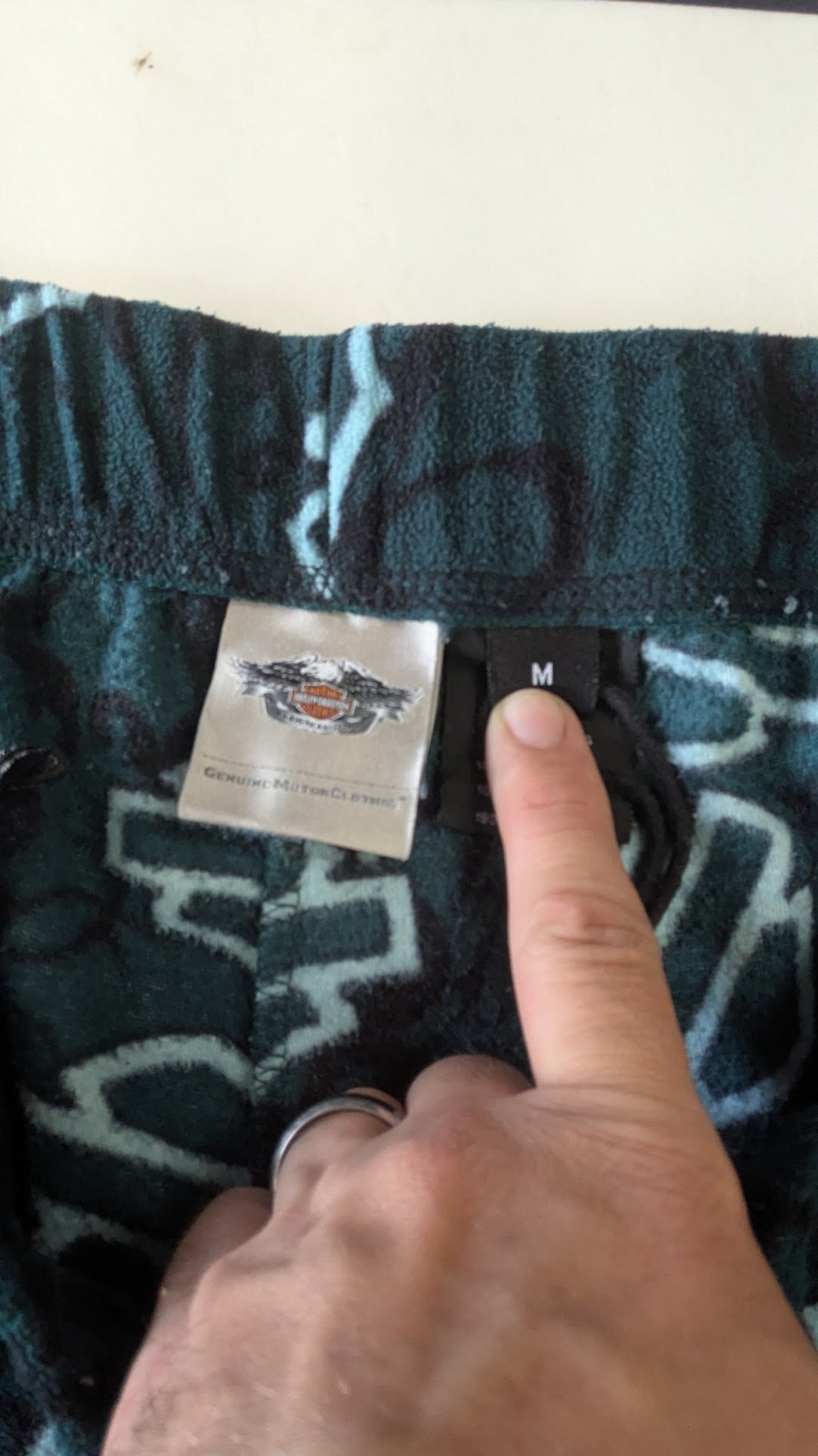 Harley-Davidson Women's Lounge Pants Pajama Pants Medium Blue Bar & Shield Allover Print