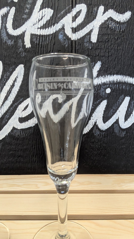 Harley-Davidson Cruisin' The Caribbean Champagne Flutes – Set of 2 Collectible Glasses