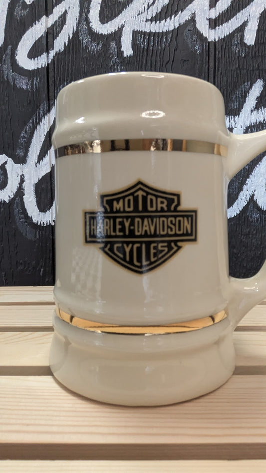 Vintage Harley-Davidson 74 Cu. In. V-Twin Stein Mug – 1922-1980 Engine Commemorative
