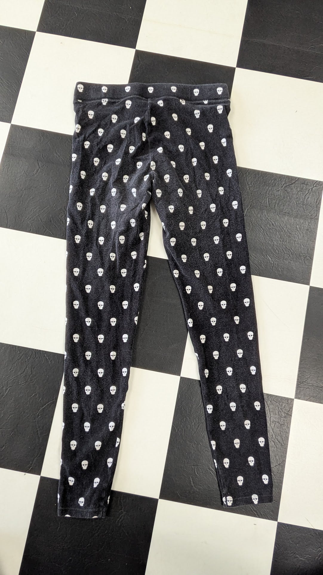 Victoria's Secret PINK Skull Print Leggings Women's Small Black White Goth Punk