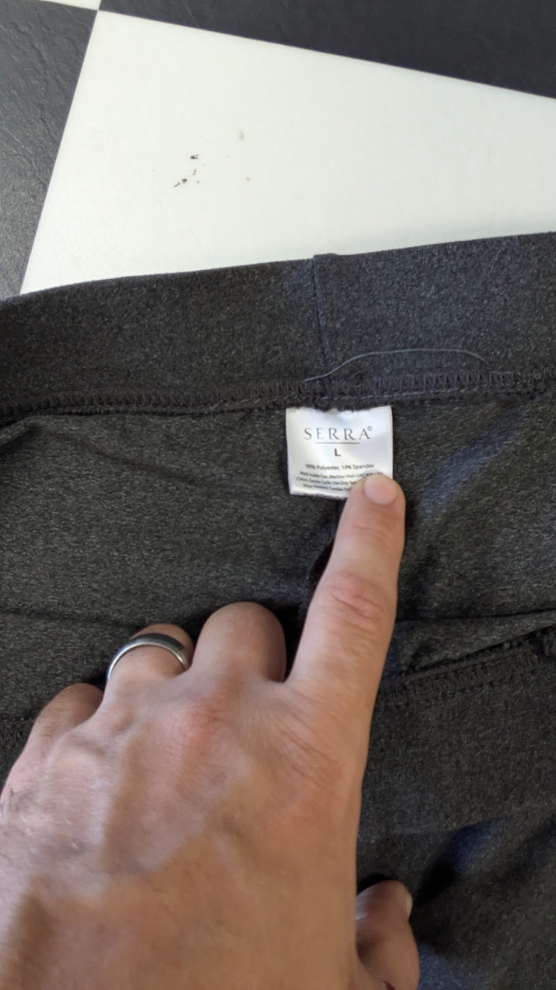 Serra Womens Leggings Size Large Gray Heather Stretch Pull On Active Lounge Pants