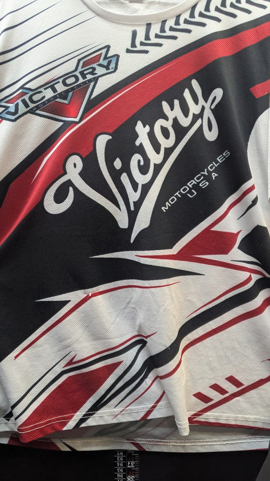 Victory Motorcycles Racing Jersey Shirt Men's 4XL White Red Black Motocross Riding