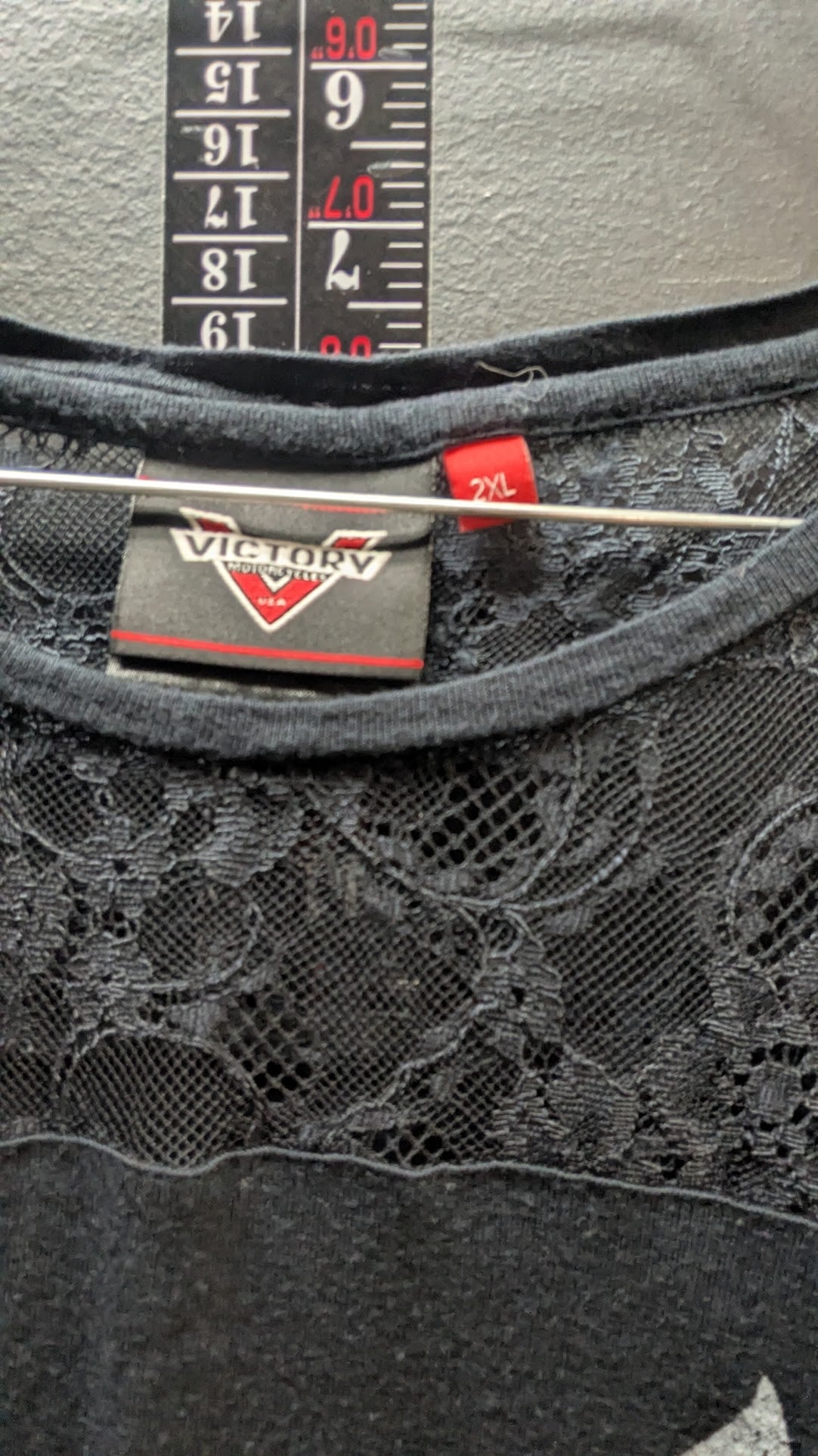 Victory Motorcycles Freedom Lace Top Women's 2XL Black Graphic T-Shirt