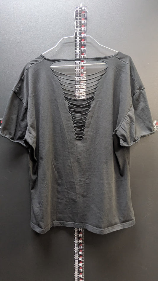 Victory Motorcycles Women's 2XL Black Slashed Back Graphic T-Shirt